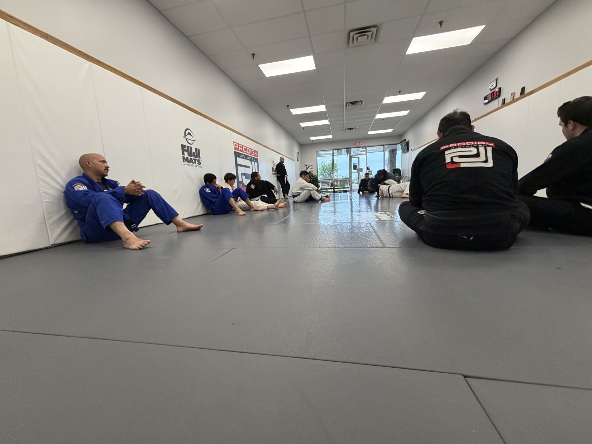 Students gathered on the mats at Prodigy Jiu-Jitsu Academy in the Lehigh Valley